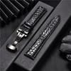Crocodile Pattern Luxury Design Leather Watchbands with Automatic Buckle Men Watch Band 18mm 20mm 22mm 24mm Watch Straps