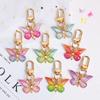 Gradient Colorful Butterfly Acrylic Keychain Bag Pendant Decorations For Women Girls Delicate Key Ring Accessories Gifts