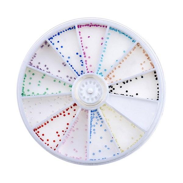 Angel Nail Cubic Stone 1mm Set, Mixed Colors, 1 Piece