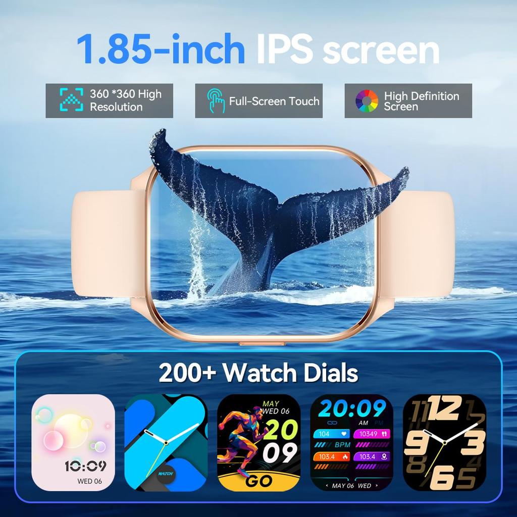 Bluetooth Call Smart Watch Women Custom Dial Watches Men Sport Fitness Tracker Heart Rate Smartwatch For Android IOS