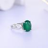 Classic Simple Design Natural Green Agate S925 Silver Ring Gorgeous Large Gems Fine Jewelry Ladies Anniversary & Holiday Gift