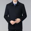 New Winter Cashmere Coat for Men, Medium and Long, Removable Down Liner Lapel Top, Middle-aged and Elderly Pure Wool Coat