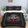 Medieval Knights Templar Patterns Comforter Bedding Set,Duvet Cover Bed Set Quilt Cover Pillowcase,King Bedding Set