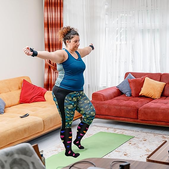 3 Pairs 2XL-7XL Plus Size Compression Men Socks 20-30 mmHg Wide Calf Extra Large Knee High Flight Socks for Circulation Support