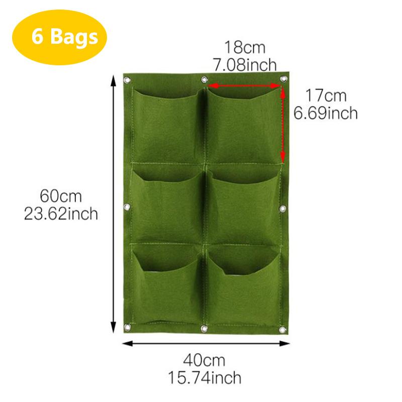 2/4/9 Pockets Vertical Garden Grow Bags Plant Wall Hanging Planting Pots Grow Planter Vegetable Gardening Supplies