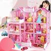 New! Doll House Girl Villa Princess Castle Set Children Play House Simulation Assembled Toys Gifts For
