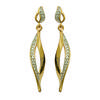 [N1800] - Gold Plated Earrings 'Scarlett' White Gold - 40x8 Mm