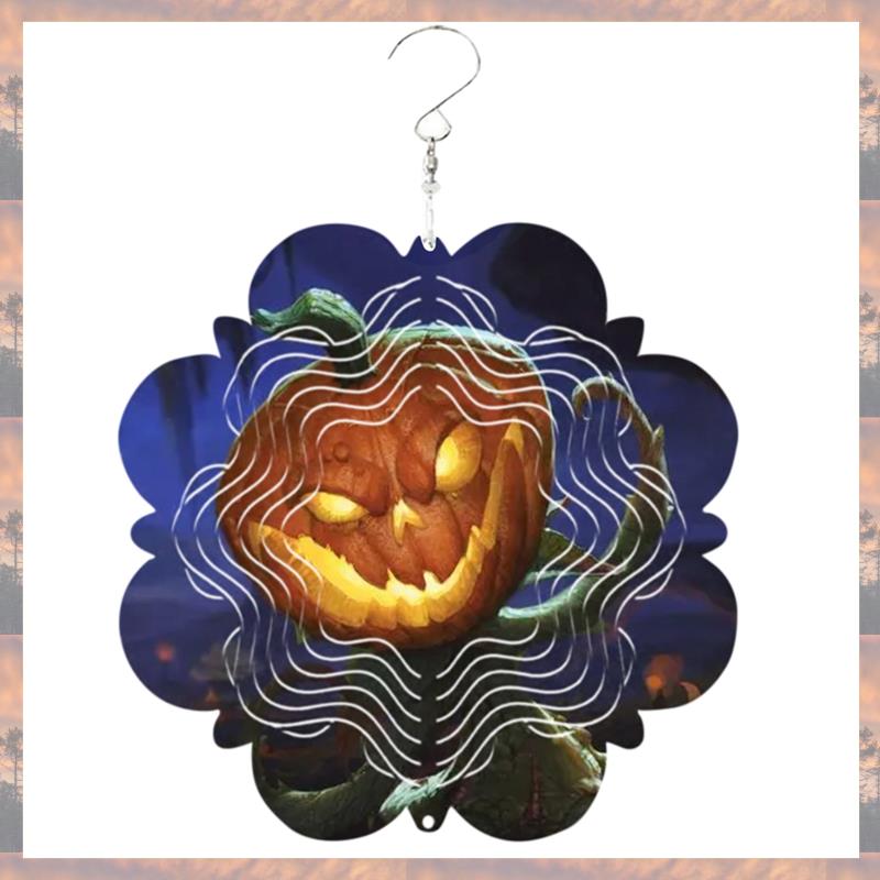 2025 Trend 4PCS Halloween Atmosphere Wind Power Thermal Transfer Wind Chime Turntable White Coated Double-Sided Printing