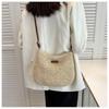 Large Capacity Shoulder Straw Bag New Casual Hand-woven Bag Versatile Crossbody Straw Bag Vacation Beach Bag