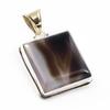 Natural Montana Agate Gemstone 925 Sterling Silver Two Tone Pendant 1.7'' i0Z51