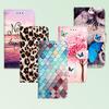 Color Painting Tree Leopard Geometric Pattern Leather Phone Wallet Case Book Stand For iPhone Samsung Xiaomi Oppo Huawei Magnetic Card Slot Flip Cover
