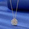 Gold - 45cm - Luxury Four-Leaf Clover Shaped Necklace for Women, Plated O Crystal Pendant
