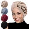 Hat Ladies Sequin Wrinkled Cloth Knotted Headscarf Hat, Ethnic Baotou Cloth Hat, Chemotherapy Hat Jdt-433E