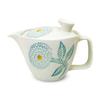 J-kitchens Small Teapot, Hasami Ware, Made In Japan, 240ml, for 1-2 People, with Tea Strainer, Dahlia, Light Blue174510