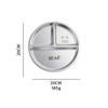 Round Dining Plate 304 Stainless Steel Food Plate Divided Breakfast Plate 3 Grids Cute Tableware Stackable Fruit Salad Plate Set
