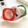 Europe American Style Colorful Acrylic Bangle Bohemian Transparent Hand Ring Gift
