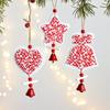 Decorative Christmas Bells Pendants Wood Star Car Ornament  Outdoor Decor