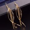 Women's Vintage Elegant Alloy Long Tassels Chain Drop Hook Dangle Earrings Jewelry