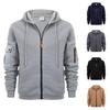 Spring and Autumn Men's Sweater Hoodie Zipper Arm Pocket Cardigan Men's Sports Plus Size Casual Jacket