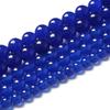 Dark Blue Chalcedony Jades Natural Stone 15" Smooth Loose Spacer Beads 4/6/8/10/12mm for Jewelry Making DIY Bracelets Charms Accessories