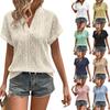 Women's Casual V-neck Loose Short-sleeved Pullover Shirt