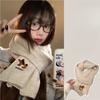 Cute Puppy Embroidered Scarf for Women Girls Autumn Winter Korean Style Warm Versatile College Style Couple Knitted Shawl Scarf