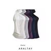 Araltay New Arrival Fashion Style Women's Clothing Fashion All-Match Casual Minimalist Pure Color Ribbon Asymmetrical Vest Tops