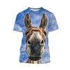 Summer 3D Animal Donkey Graphic T Shirts Men Fashion Casual Personality Printed Hip Hop Street Style Round Neck Short Sleeve