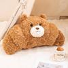 Plush Toy Croissant Pp Cotton Filled Brown Bear Pillow Sofa Cushion Doll Gift