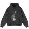 Streetwear Retro Weird Graphic Washed Black Oversized Unisex Y2K Hoodie