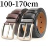 100-170cm Real Cow Genuine Leather Belts for Man High Quality Plus Long Size Male Pin Buckle Waist Belt Strap