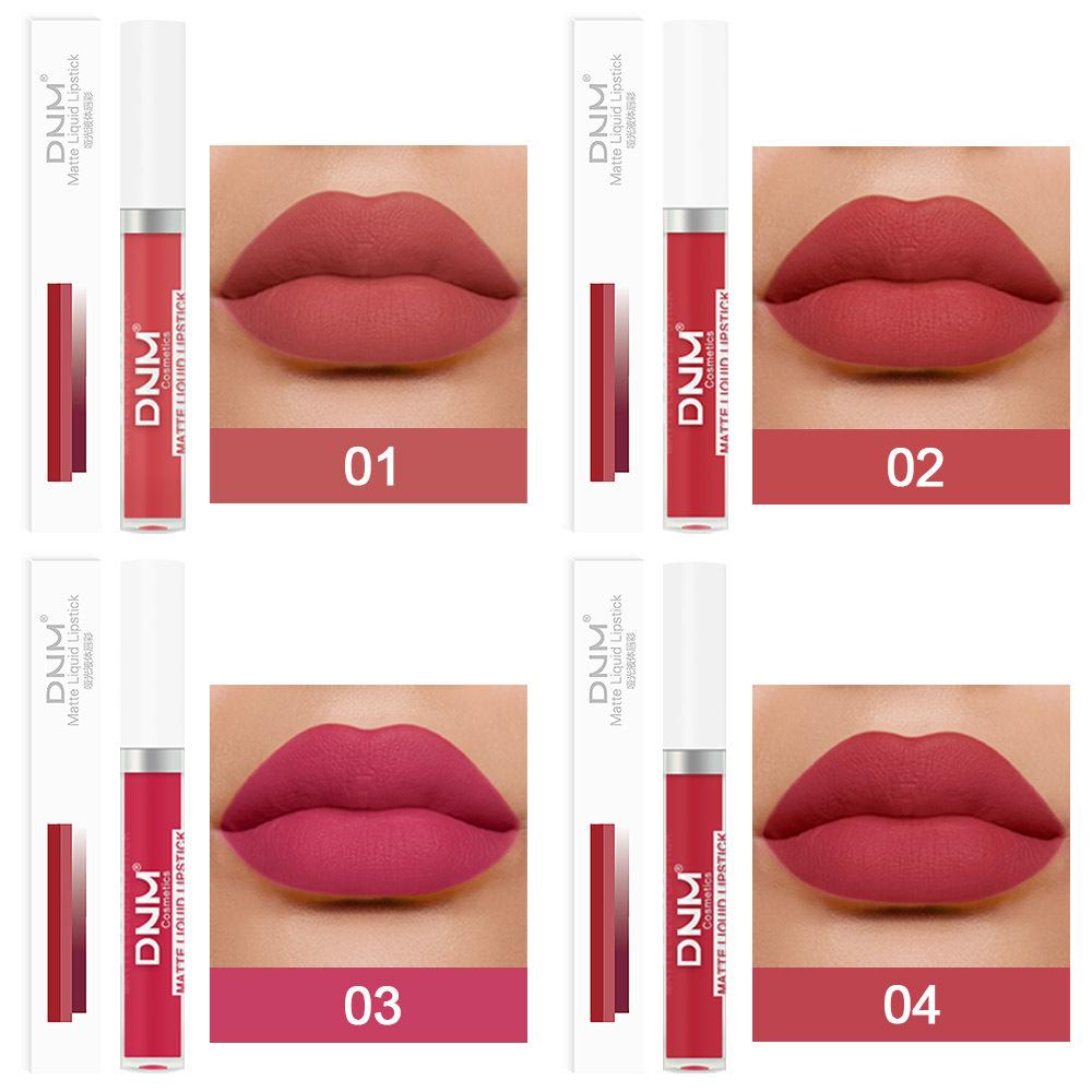 DNM 19 Colour Matte Lip Gloss Waterproof Long Lasting Non-Fading Lip Glaze Multicolour Non-Stick Lipstick