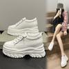 Platform White Shoes Women's 2025 Spring and Autumn New Muffin Sports and Leisure Shoes Fashionable Versatile Inner Height Increase Women's Shoes