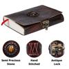 Leather Diary for Men & Women with Semi Precious Stone & Antique Buckle Lock