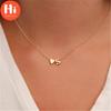 Hi Fashion Tiny Dainty Heart Initial Necklace Personalized Letter Necklace Jewelry for Women