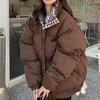 New Winter Down Cotton Jacket Women Zipper Loose Padded Coat Female Solid Thickening Warm Puffer Parkas Jackets Fahion