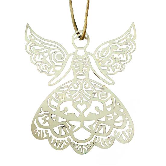 Wooden Angel Christmas Ornaments Rustic Angel Hanging Ornament with Hollow Design