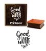 Printtoo Diary Card Good Work Square Pattern Wooden Rubber Stamp Brown Block-2 X 2