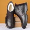 Winter Leather Wool Warm Men's Cotton Shoes Velvet High-top Leather Shoes Men's Shoes Non-slip and Wear-resistant