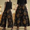 2025 Summer Jeans Women Elastic Basic Long Pants Denim Loose Casual Floral Wide Leg Pants Casual Trousers Plus Size Pants