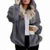 Women's Plush Hooded Sweatshirt New Casual Loose Zipper Cardigan Jacket