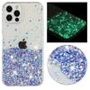 Night Light Luminous Color Stars Sequins Shining Bling Glitter Clear Bumper Phone Case For iPhone 15 14 Pro Max Samsung Galaxy Silicone TPU Back Cover