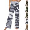 Women's Fashion Casual Comfortable Pajama Pants Printed Drawstring Wide Leg Pants