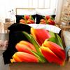 Pink Tulip Bedding Set Elegant Flower Scenery 3d Duvet Cover Pillowcases Bed Linen Twin Queen King Single Size Duvet Cover Set