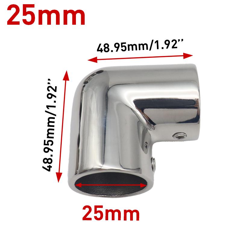 2PCS 22/25/30/32mm 2 Way Boat Hand Rail Fitting 316 Stainless Steel 90 Degree Elbow Pipe Connector for Marine Yacht Boat Accessories