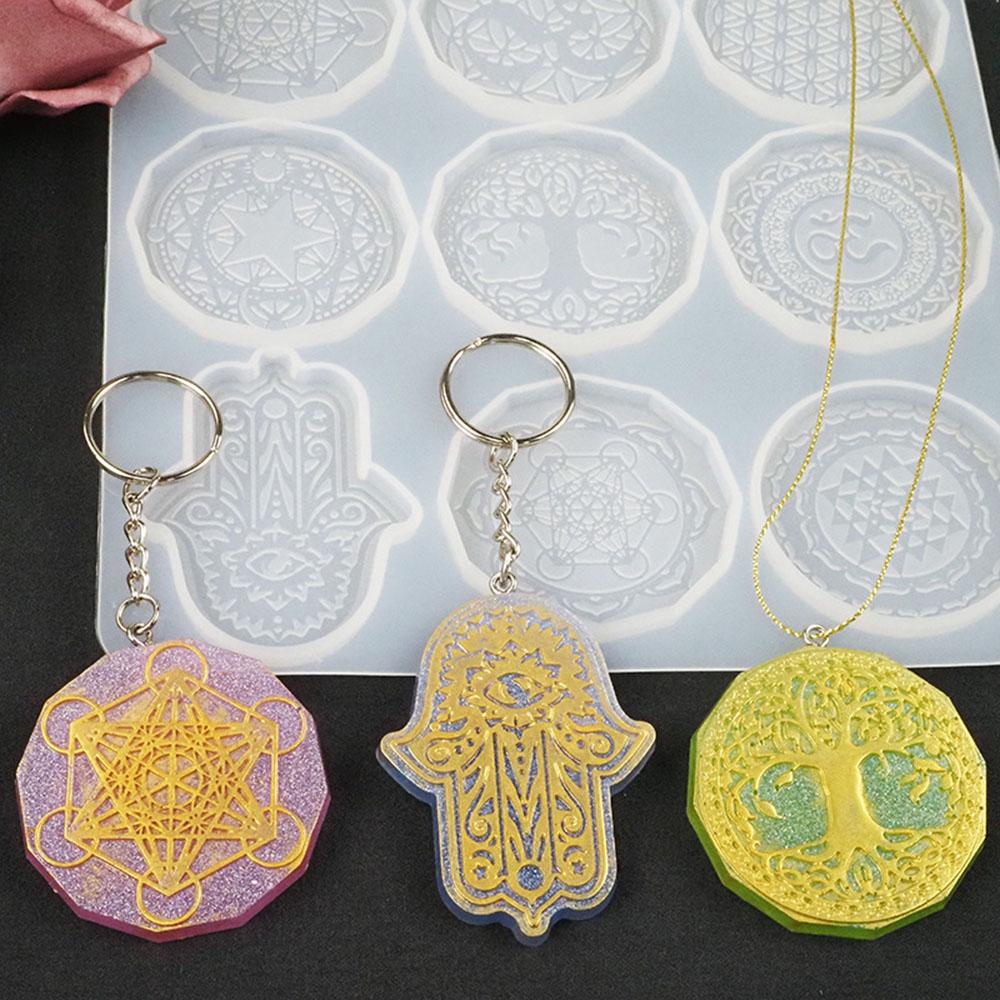 Home Decorations Hamsa Hand Epoxy Silicone Molds Resin Mold Keychain Pendant Casting