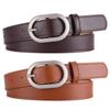 Women's Simple Leather Belt - Versatile Casual Jeans Waist Belt with Metal Buckle