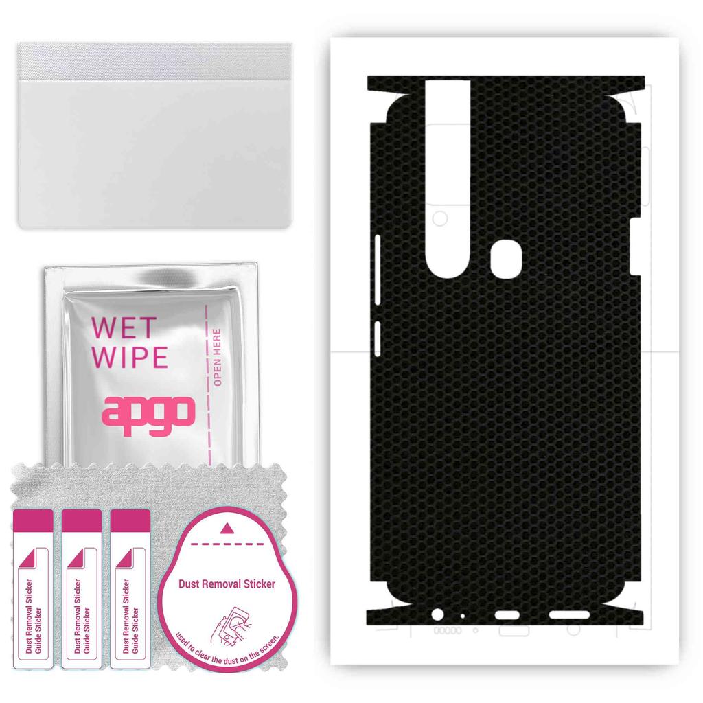 apgo Protective Skin Sticker for the Back+sides Compatible with Tecno Camon 15 Pro, Full Wrap Film, Foil, Vinyl - Pattern Matrix