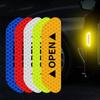4PCS Reflective Car Door Sticker Safety Opening Warning Reflector Tape Decal Car Accessories Exterior Interior Reflector Sticker