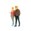 1.64 Model Miniatures, 1/64 Unpainted Figure Model, Couple Miniature Street Scene Movie Props DIY